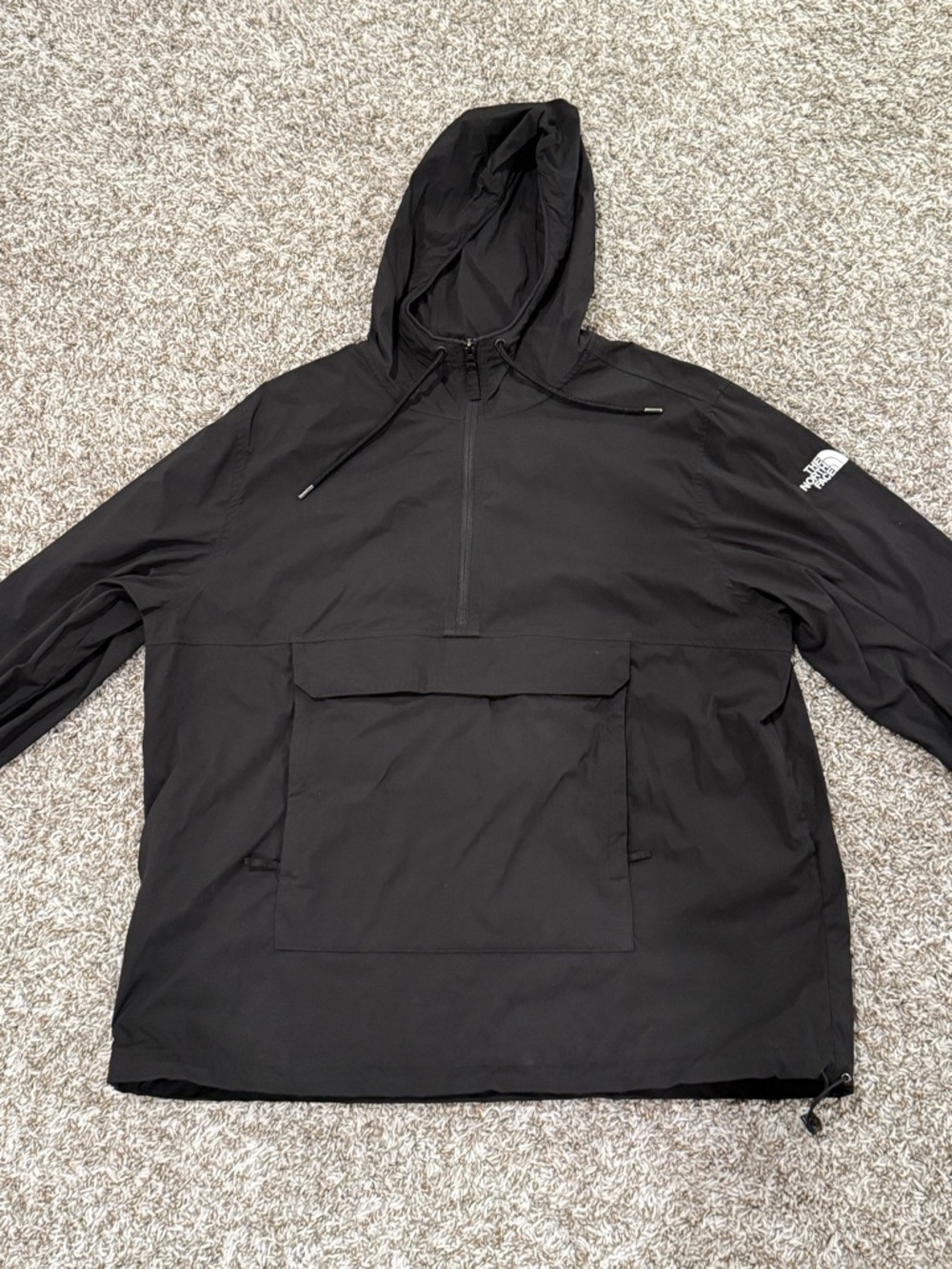 The North Face Black Hooded Half-Zip Windbreaker